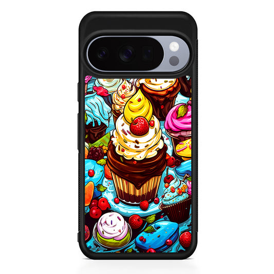 Sweet Desserts Food Doodle Google Pixel 10 Pro Case | Slim Google Pixel 10 Pro Rubber Case