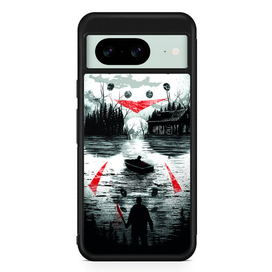 Friday the 13th Silhouette Mask Google Pixel 8 Case | Durable Protective Cover for Google Pixel 8