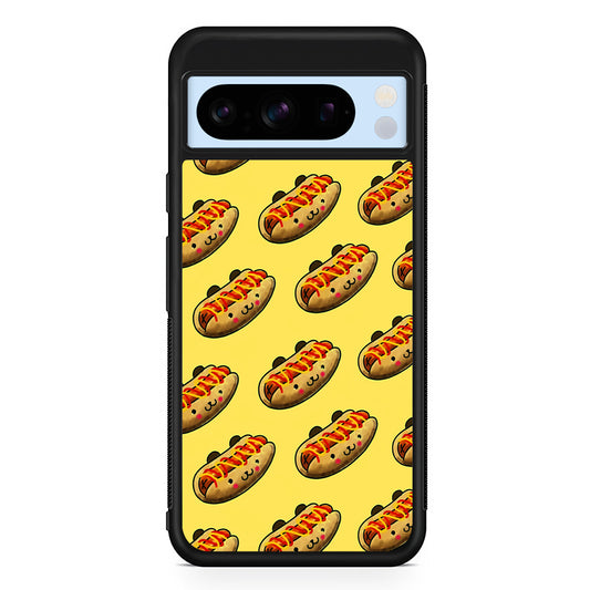 Fast Food Hot Dog Pattern Google Pixel 8 Pro Case | Slim Rubber Case for Google Pixel 8 Pro