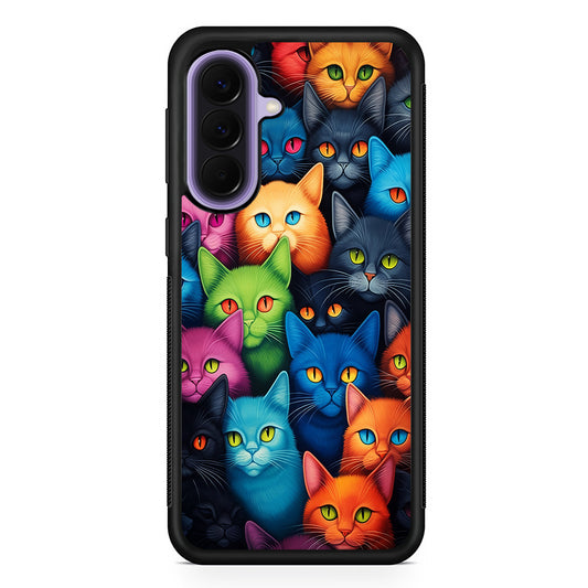 Collection of Colorful Cats Samsung Galaxy A57 Case | Slim Samsung Galaxy A57 Rubber Case