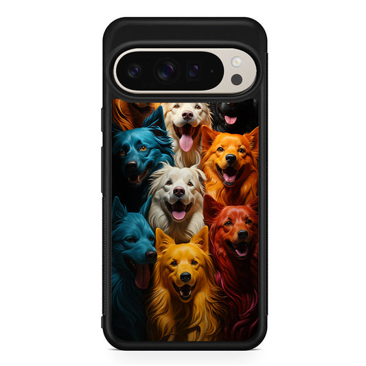Collection of Colorful Dogs Google Pixel 9 Pro Case | Slim Protective Cover