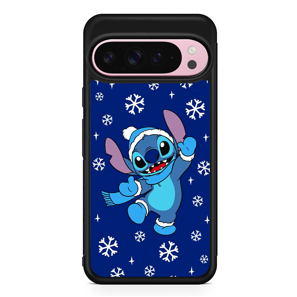 Stitch Navy Winter Google Pixel 9 Pro XL Case | Protective Cover