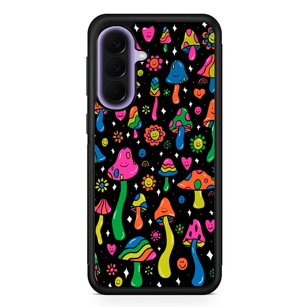 Various Mushrooms Smile Colorful Samsung Galaxy A57 Case | Slim Samsung Galaxy A57 Rubber Case