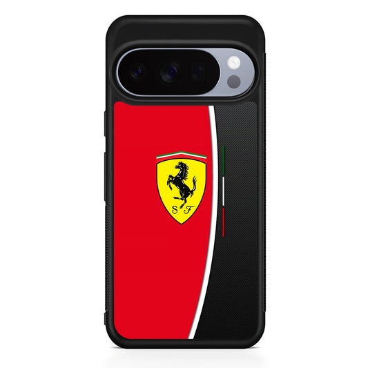 Ferrari Emblem Black Red Google Pixel 10 Pro Case | Slim Google Pixel 10 Pro Rubber Case