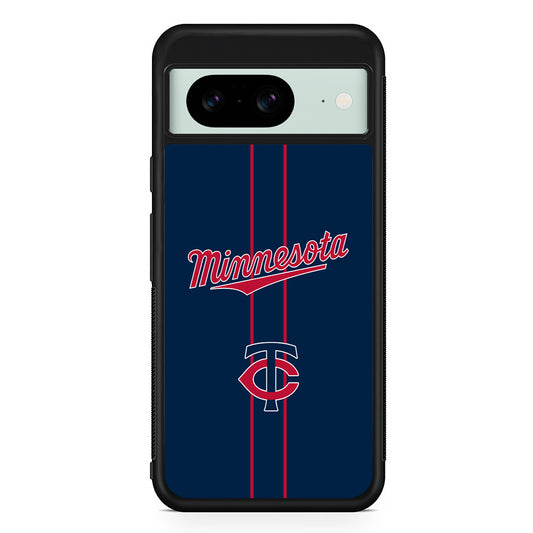 MLB Minnesota Twins Red Line Google Pixel 8 Case | Durable Protective Cover for Google Pixel 8