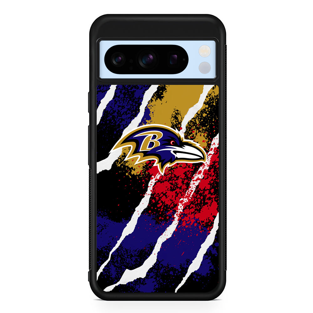 NFL Baltimore Ravens Color Spots Google Pixel 8 Pro Case | Slim Rubber Case for Google Pixel 8 Pro