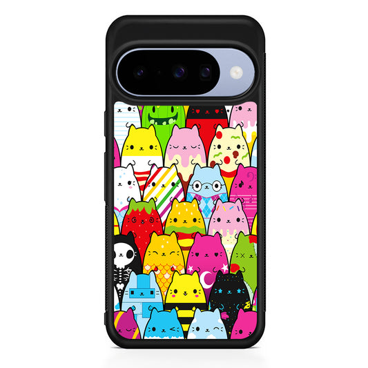 Various Cats Cartoon Google Pixel 10 Case | Google Pixel 10 Rubber Protective Case