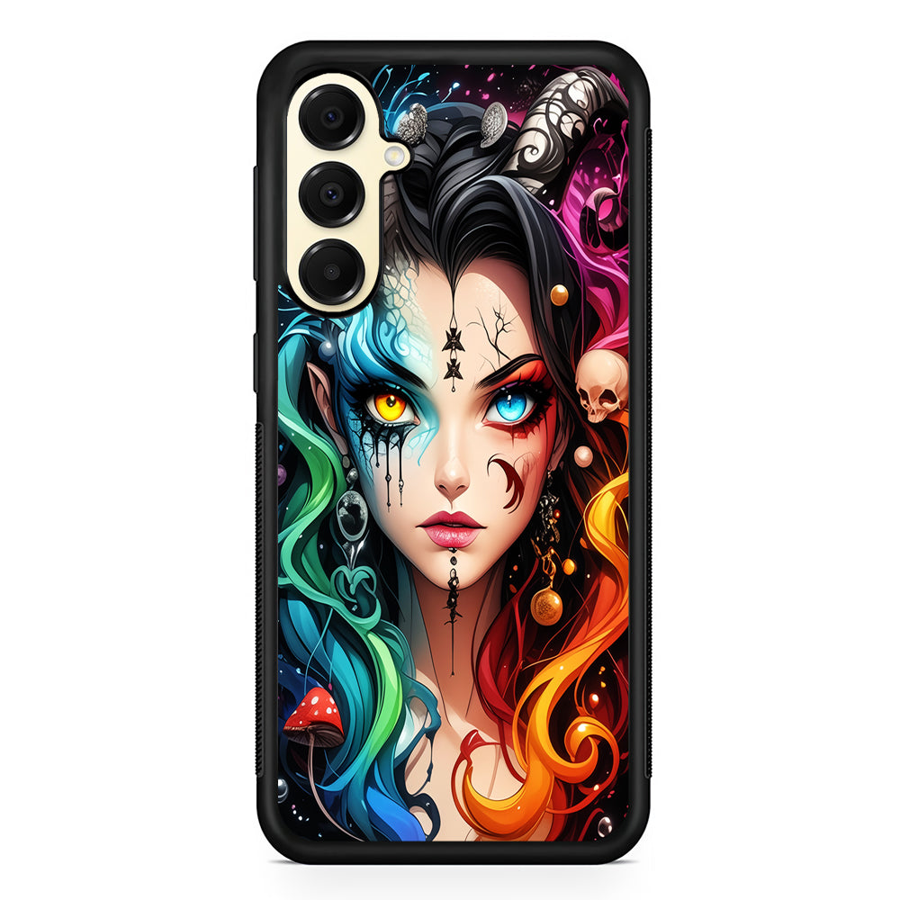 Horned Witch Girl Anime Art Samsung Galaxy A16 Case | Slim Rubber Samsung Galaxy A16 Case