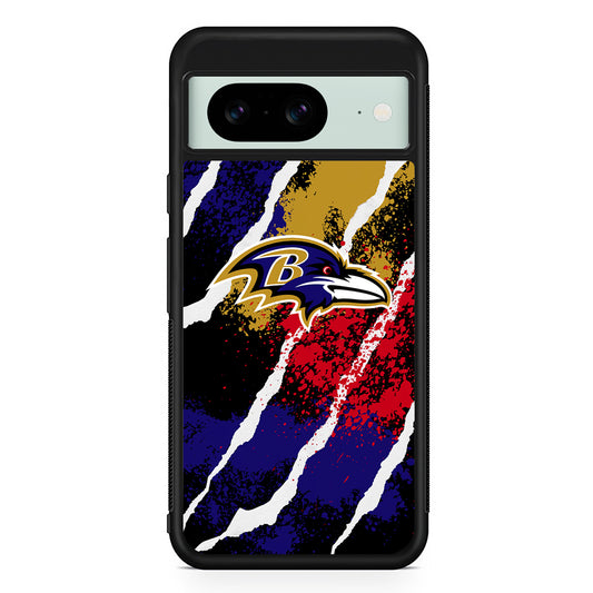 NFL Baltimore Ravens Color Spots Google Pixel 8 Case | Durable Protective Cover for Google Pixel 8
