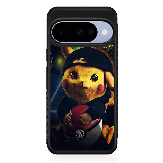 Pikachu With His Pokeball Google Pixel 10 Case | Google Pixel 10 Rubber Protective Case