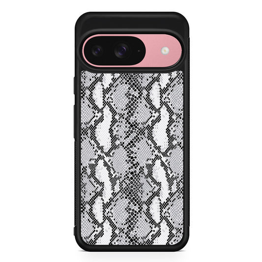 White Snake Skin Pattern Google Pixel 9 Case | Google Pixel 9 Protective Rubber Case