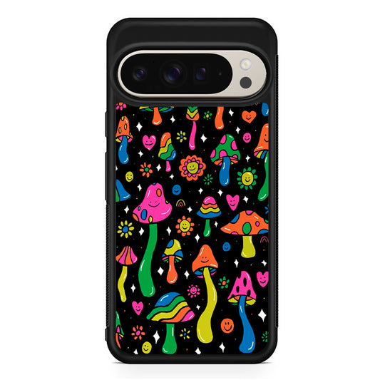 Various Mushrooms Smile Colorful Google Pixel 9 Pro Case | Slim Protective Cover