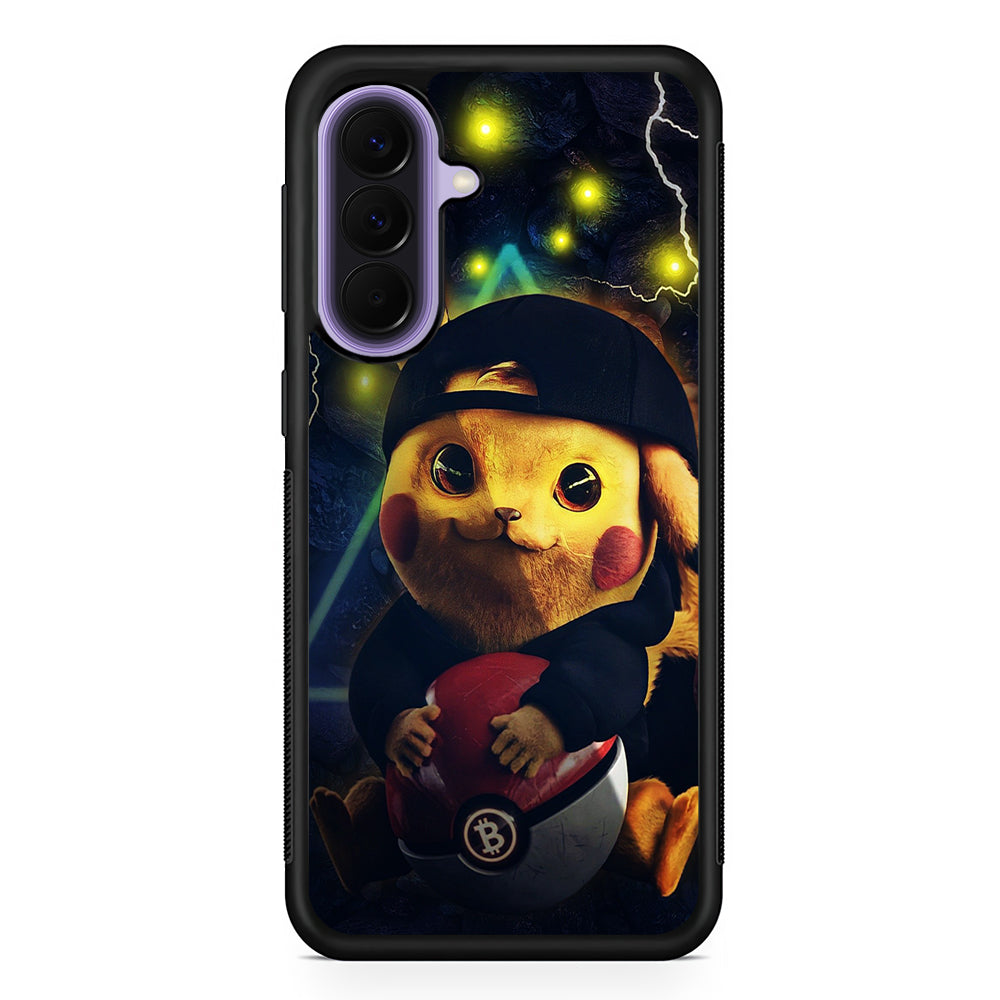 Pikachu With His Pokeball Samsung Galaxy A57 Case | Slim Samsung Galaxy A57 Rubber Case