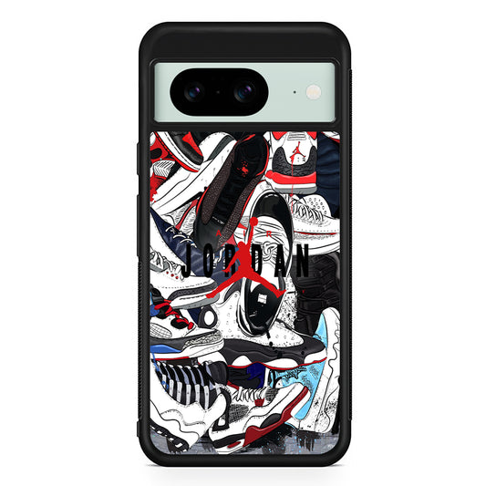 Air Jordan Scattered Collection Google Pixel 8 Case | Durable Protective Cover for Google Pixel 8