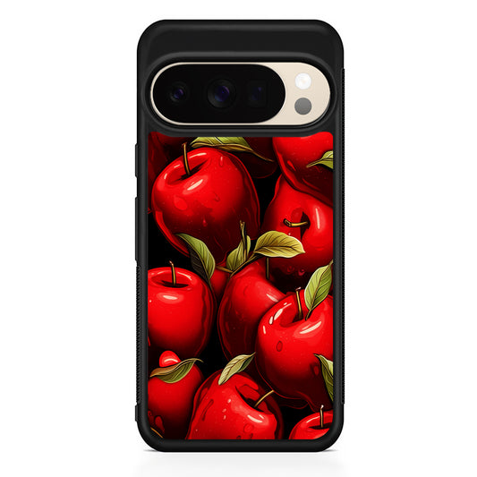 A Red Apple with Leaves Google Pixel 10 Pro XL Case | Slim Google Pixel 10 Pro XL Protective Case