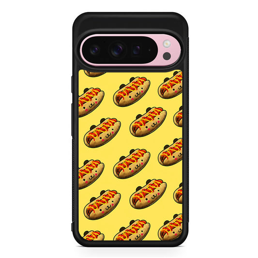 Fast Food Hot Dog Pattern Google Pixel 9 Pro XL Case | Protective Cover