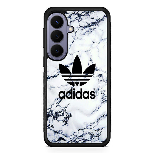 Adidas White Marble Samsung Galaxy S26 Case | Slim Protective Rubber Case for Samsung S26