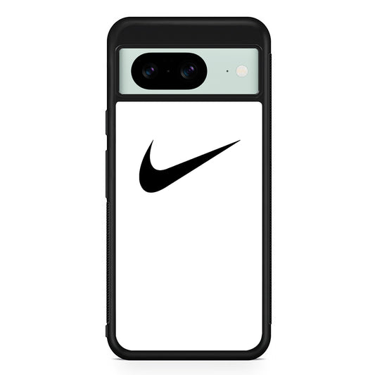 Nike White Milk Black Logo Google Pixel 8 Case | Slim Rubber Case for Google Pixel 8