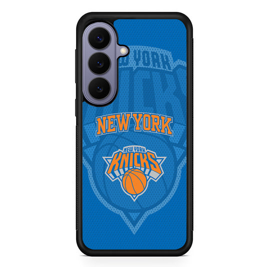 NBA New York Knicks Blue Patern Samsung Galaxy S26 Case | Durable Rubber Case for Samsung Galaxy S26