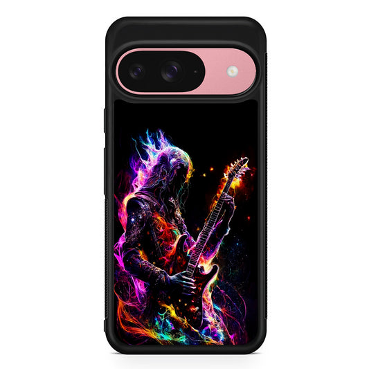 Rock Heavy Metal Guitar Google Pixel 9 Case | Google Pixel 9 Protective Rubber Case