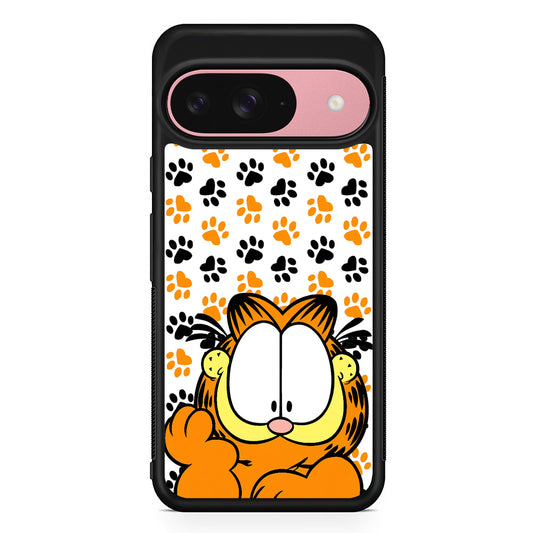 Garfield And His Footprints Google Pixel 9 Case | Google Pixel 9 Protective Rubber Case