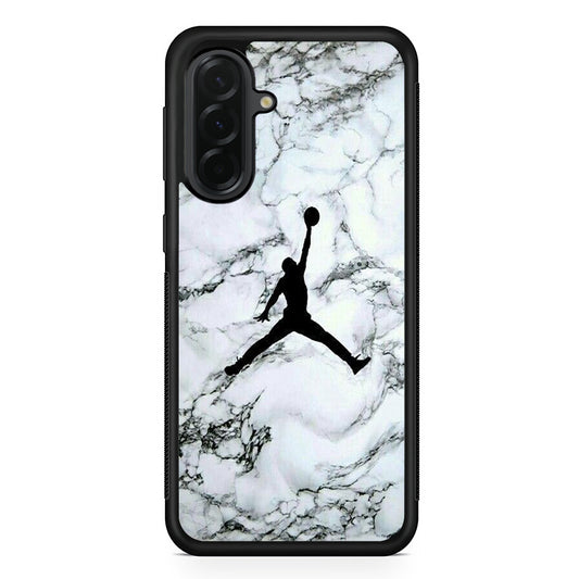 Jordan White Marble Logo Samsung Galaxy A36 Case | Slim Samsung Galaxy A36 Protective Case