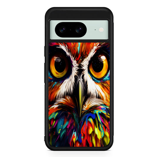 Colorful Owl Face Google Pixel 8 Case | Durable Protective Cover for Google Pixel 8
