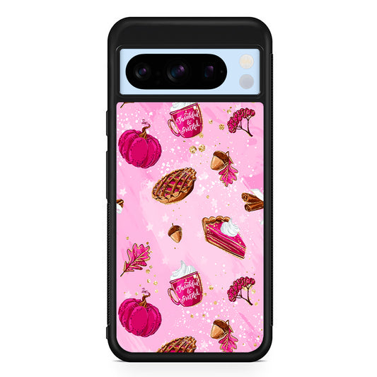 Thanksgiving Pink Aesthetic Google Pixel 8 Pro Case | Slim Rubber Case for Google Pixel 8 Pro