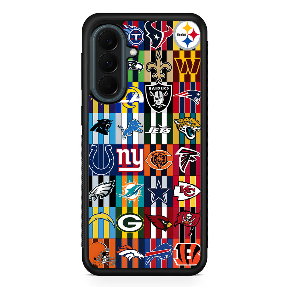 All NFL Football Logo Samsung Galaxy A37 Case | Samsung Galaxy A37 Rubber Phone Case