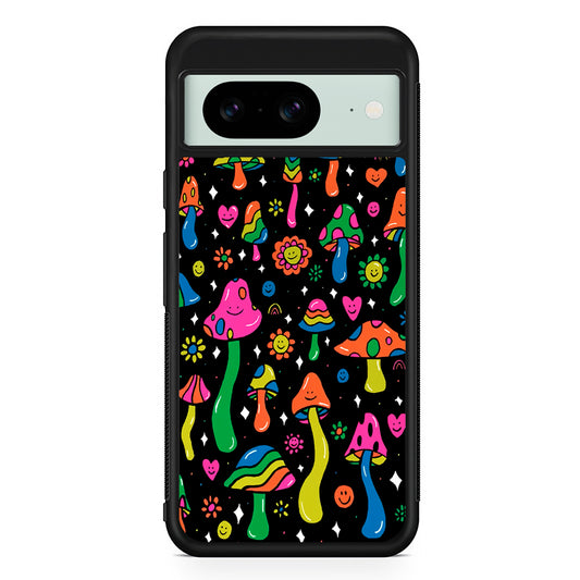 Various Mushrooms Smile Colorful Google Pixel 8 Case | Durable Protective Cover for Google Pixel 8