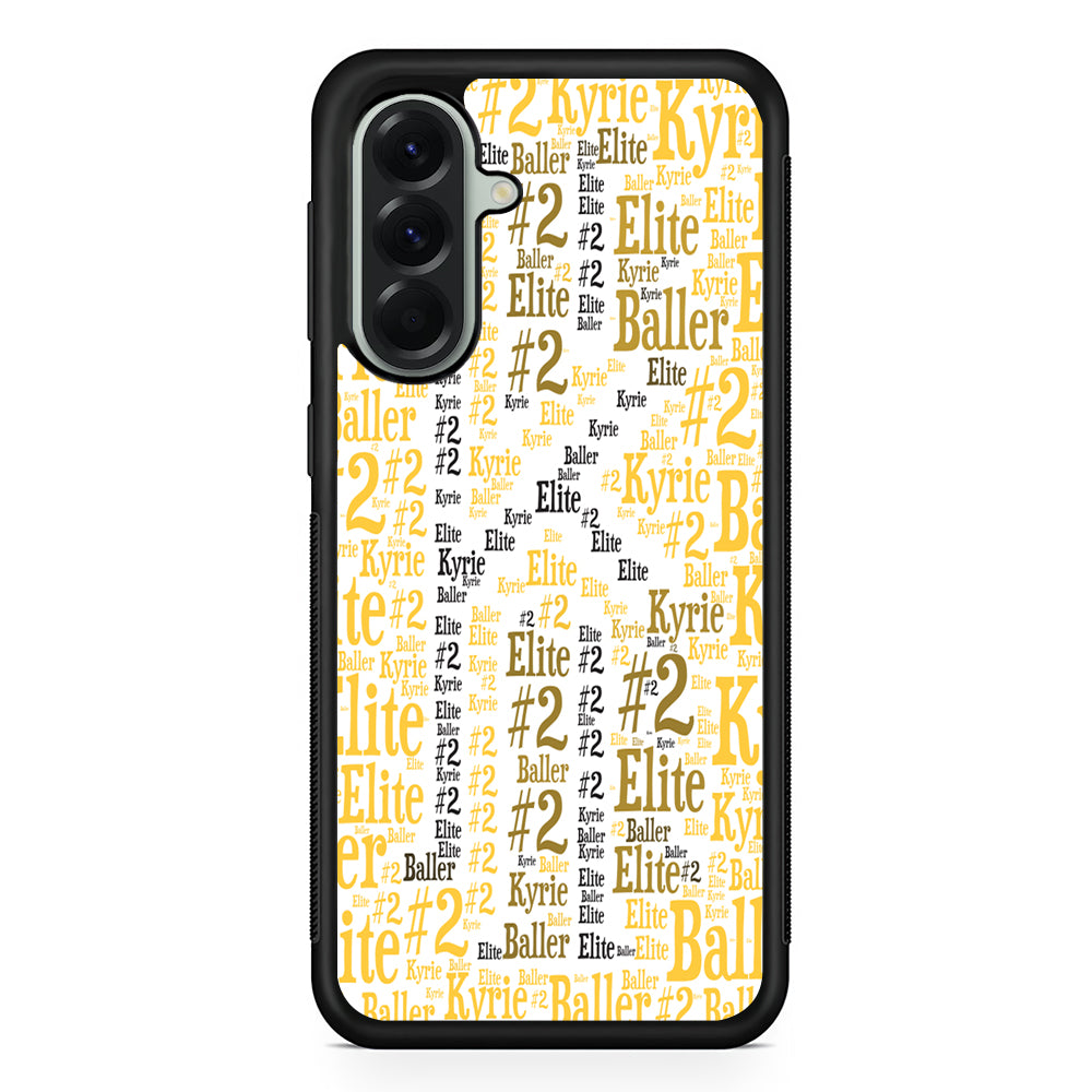 Kyrie Irving Words Doodle Yellow Samsung Galaxy A56 Case | Samsung Galaxy A56 Rubber Protective Case