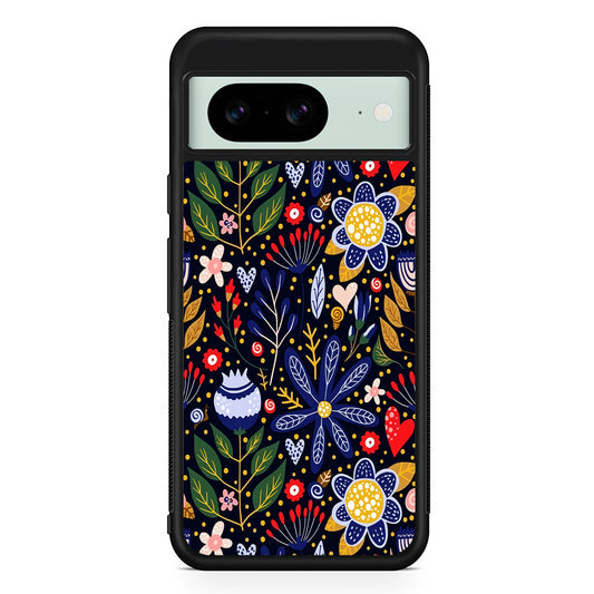 Flowers on a Dark Aesthetic Google Pixel 8 Case | Durable Protective Cover for Google Pixel 8