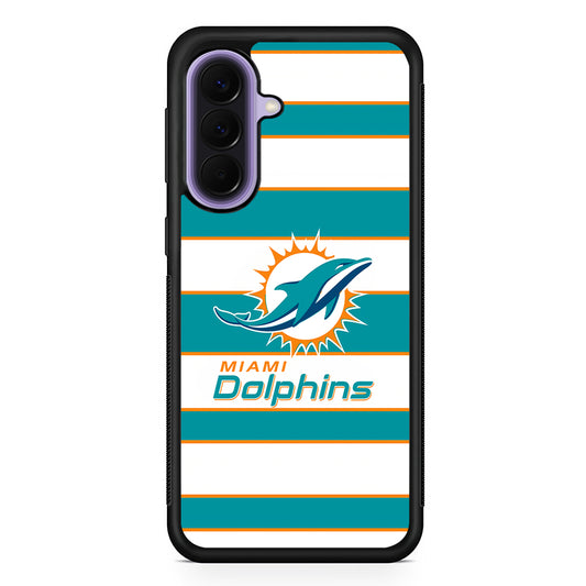 NFL Miami Dolphins White Stripe Samsung Galaxy A57 Case | Slim Samsung Galaxy A57 Rubber Case