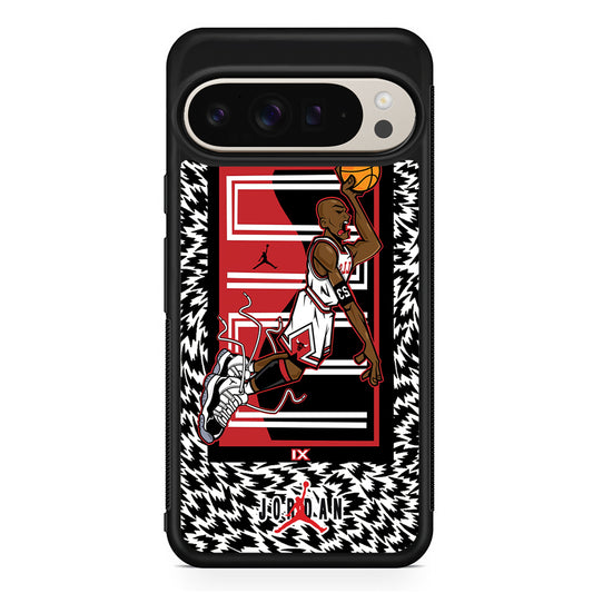 Air Jordan 23 Cartoon Signature Google Pixel 9 Pro Case | Slim Protective Cover