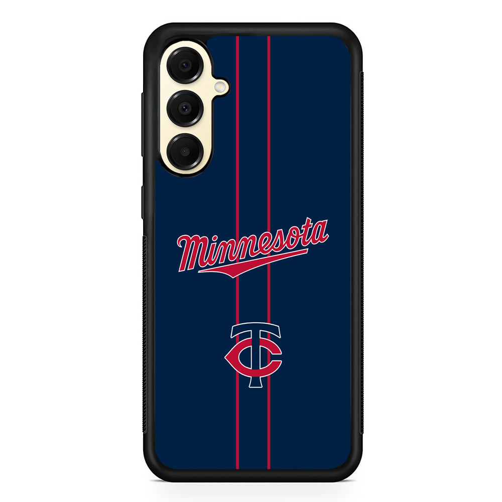 MLB Minnesota Twins Red Line Samsung Galaxy A16 Case | Slim Rubber Samsung Galaxy A16 Case