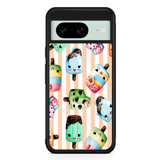Cute Face Ice Cream Stick Google Pixel 8 Case | Durable Protective Cover for Google Pixel 8