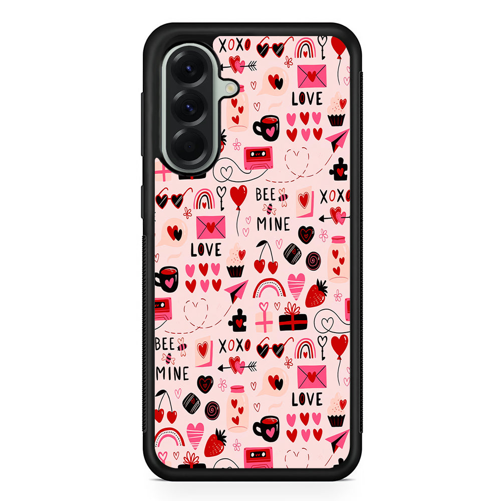 Valentine’s Day Love Pattern Samsung Galaxy A56 Case | Samsung Galaxy A56 Protective Rubber Case