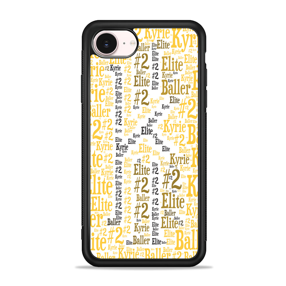 Kyrie Irving Words Doodle Yellow iPhone 17e Case - Silicone Case