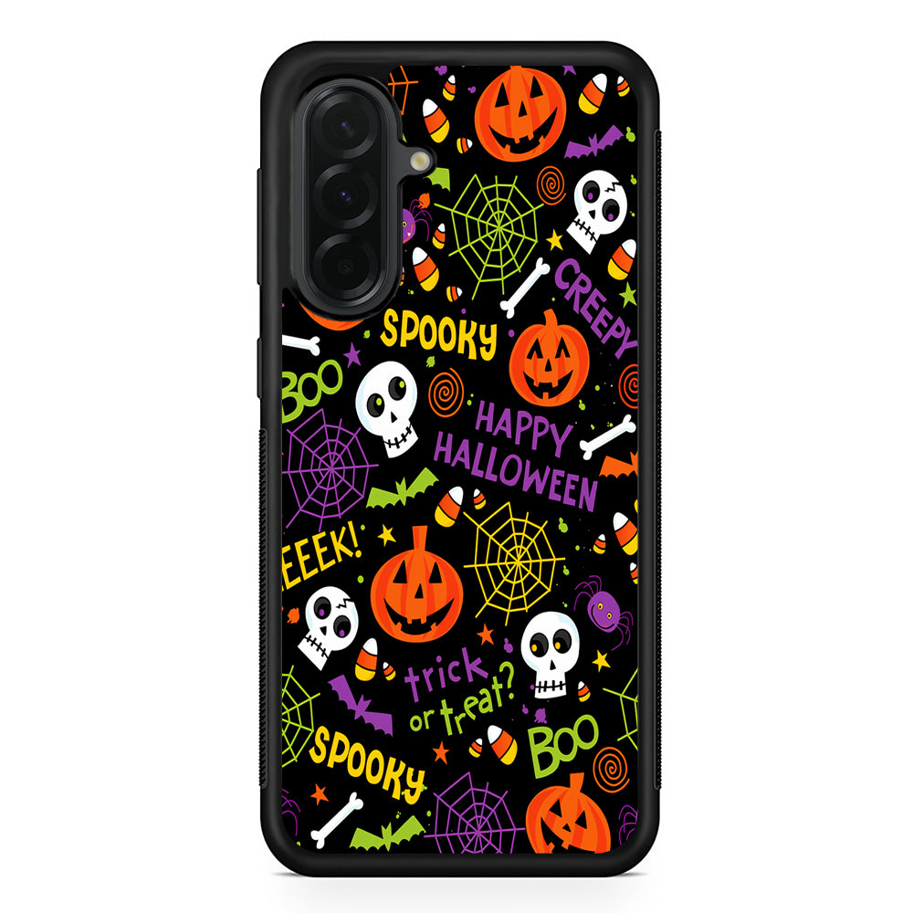 Happy Halloween Spooky Samsung Galaxy A36 Case | Protective Rubber Cover