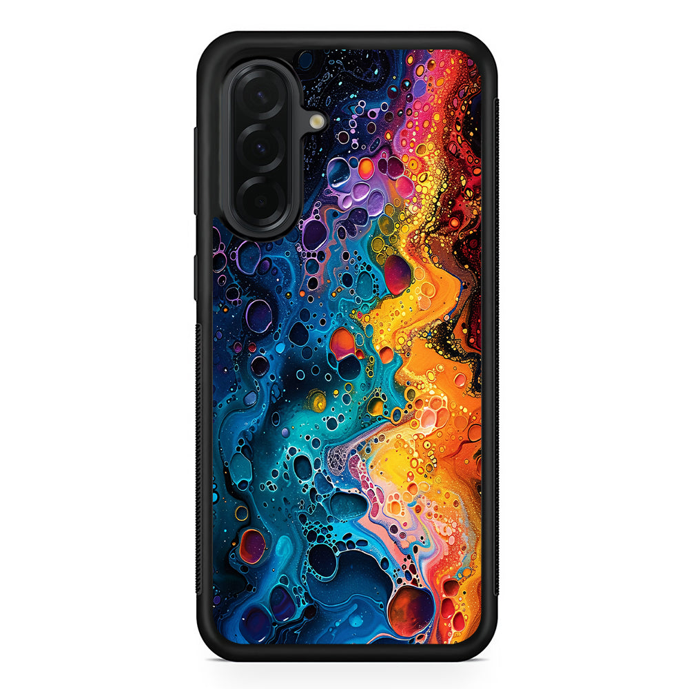 Colorful Painting with Lots of Bubbles Samsung Galaxy A36 Case | Protective Rubber Cover