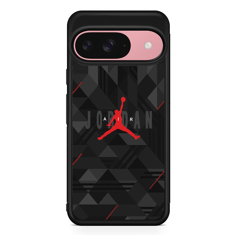 Air Jordan Black Shapes Google Pixel 9 Case | Google Pixel 9 Protective Rubber Case