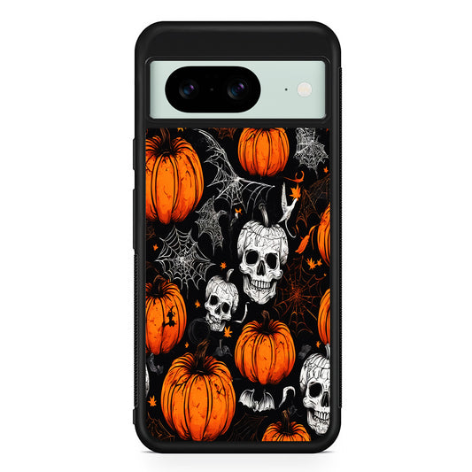 Halloween Skull and Spider Webs Google Pixel 8 Case | Durable Protective Cover for Google Pixel 8