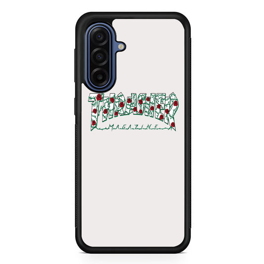 Thrasher White Milk Rose Floral Samsung Galaxy A17 Case | Samsung Galaxy A17 Protective Rubber Case