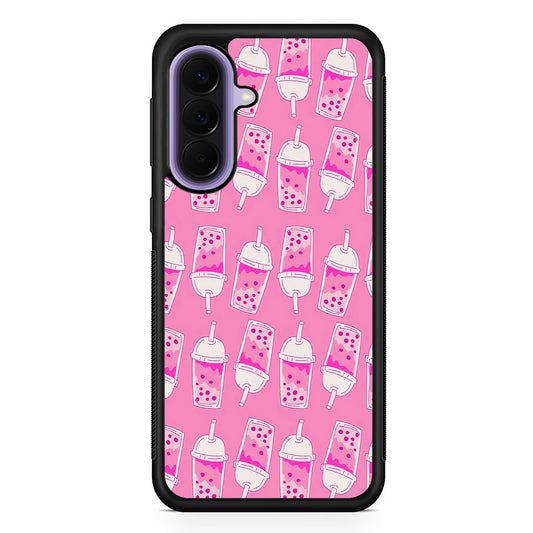 Bubble Tea Pink Pattern Samsung Galaxy A57 Case | Slim Samsung Galaxy A57 Rubber Case