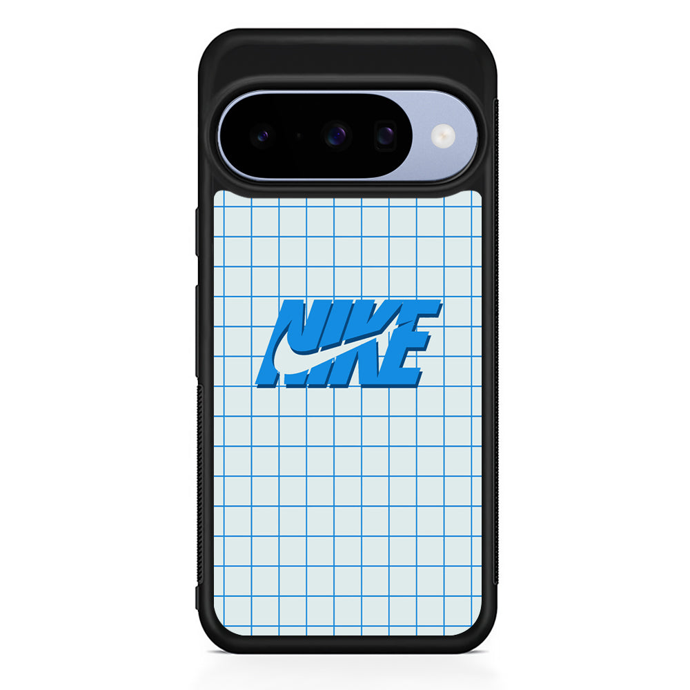 Nike Blue Square Spot Google Pixel 10 Case | Google Pixel 10 Rubber Protective Case