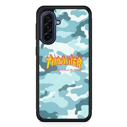 Thrasher Camo Light Blue Samsung Galaxy A17 Case | Samsung Galaxy A17 Protective Rubber Case
