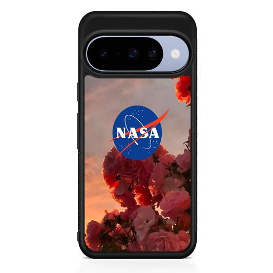 Nasa Logo Pink Flowers Google Pixel 10 Case | Google Pixel 10 Rubber Protective Case