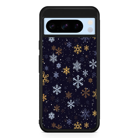 Dark Blue Yellow Winter Google Pixel 8 Pro Case | Slim Rubber Case for Google Pixel 8 Pro