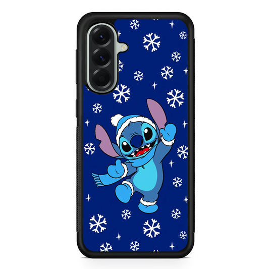 Stitch Navy Winter Samsung Galaxy A56 Case | Samsung Galaxy A56 Protective Rubber Case
