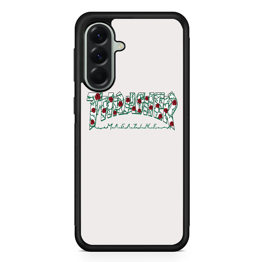 Thrasher White Milk Rose Floral Samsung Galaxy A56 Case | Durable Samsung Galaxy A56 Cover